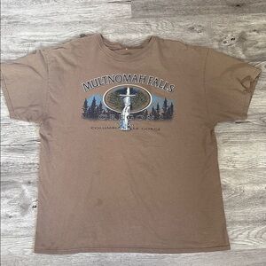 Gildan Brown Multnomah Falls Oregon Graphic Tee